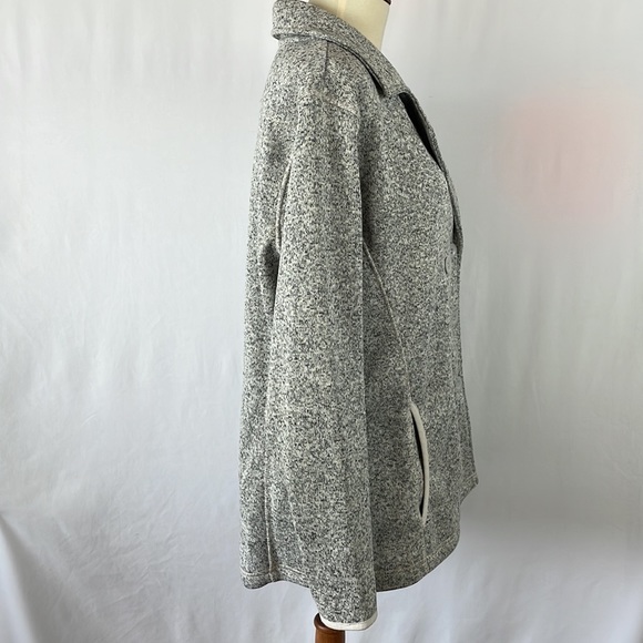 Eddie Bauer Heather Gray Double Breasted Fleece Pocketed Sweater Jacket -Size XL - Picture 12 of 14